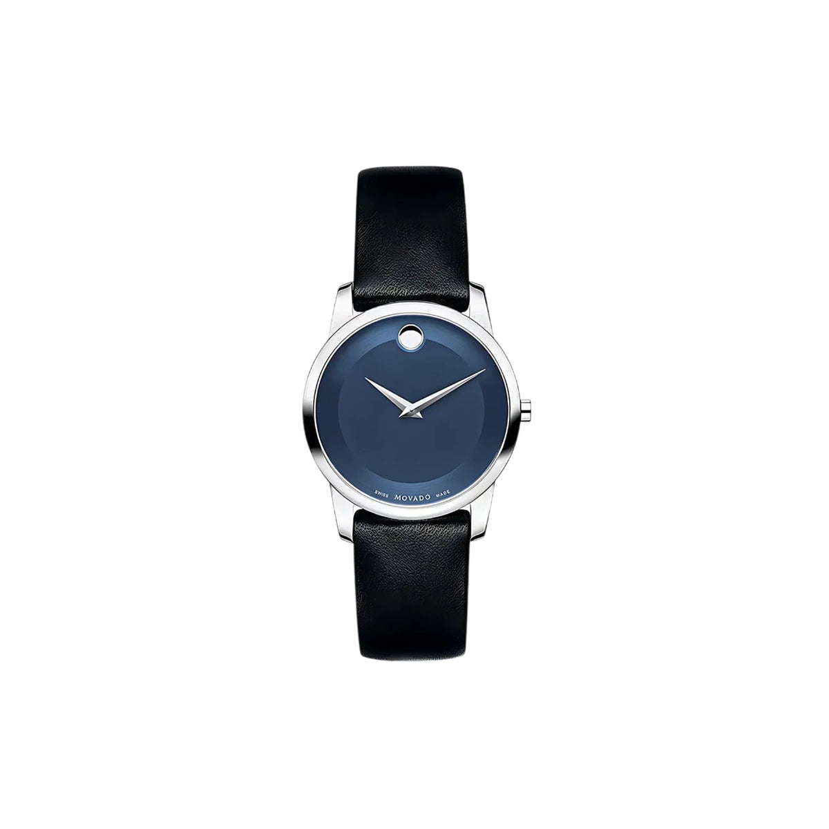 Movado Museum Damenuhr silber blau schwarz