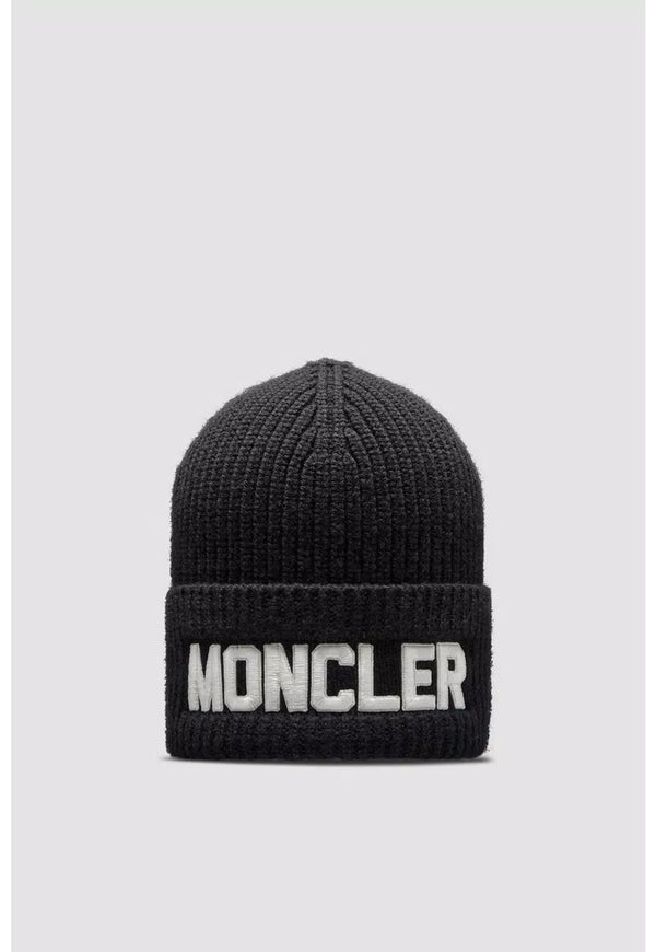 Moncler Mütze aus Wolle in Schwarz