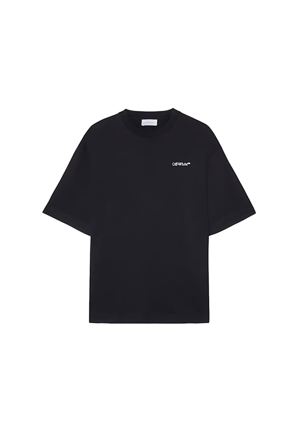 Off White T-Shirt mit Tattoo Arrow-Stickerei Schwarz Herren