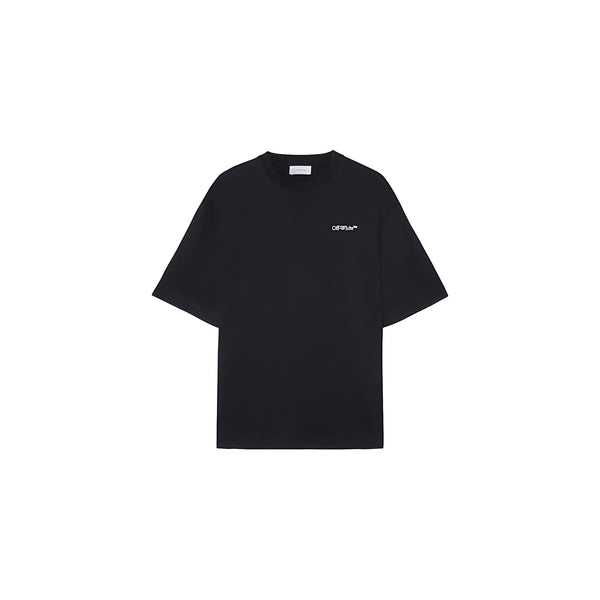 Off White T-Shirt mit Tattoo Arrow-Stickerei Schwarz Herren