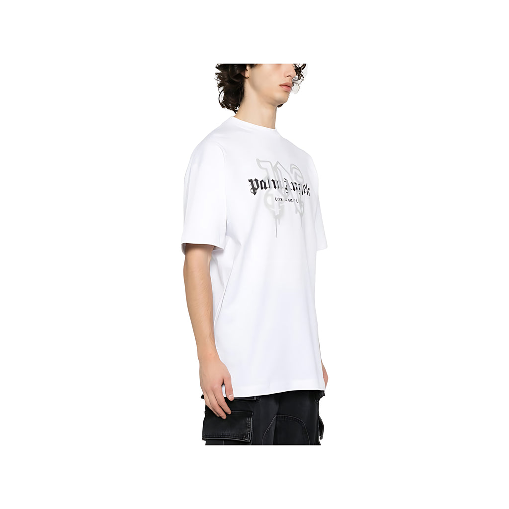 Palm Angels Los Angeles Monogram Print T-Shirt Weiß Herren