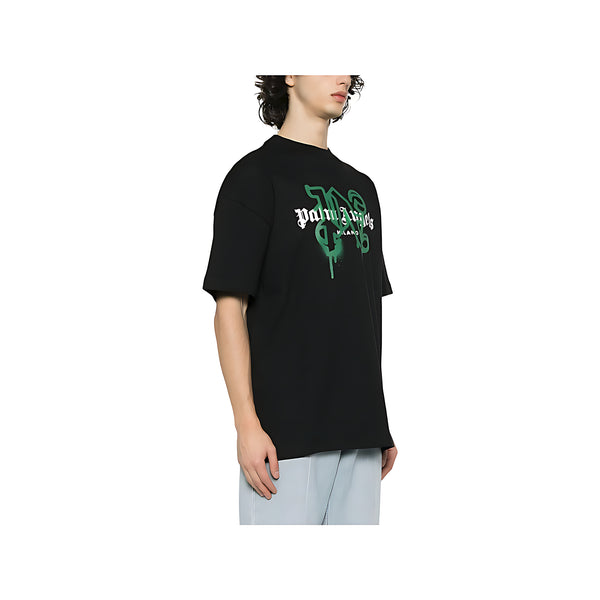 Palm Angels Milano Monogram Print T-Shirt Schwarz Herren