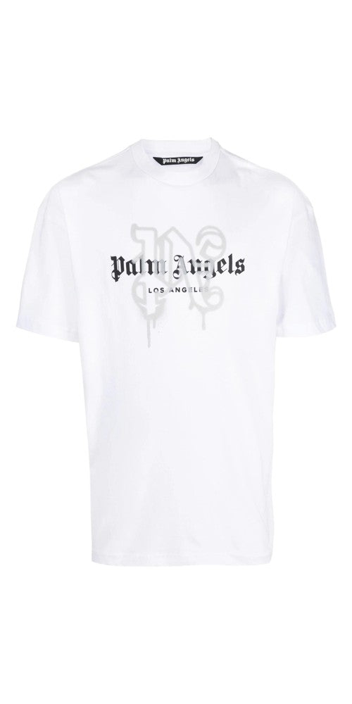 Palm Angels Los Angeles Monogram Print T-Shirt Weiß Herren