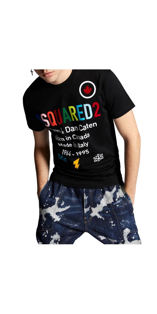 Dsquared2 Rainbow T-Shirt Herren Schwarz