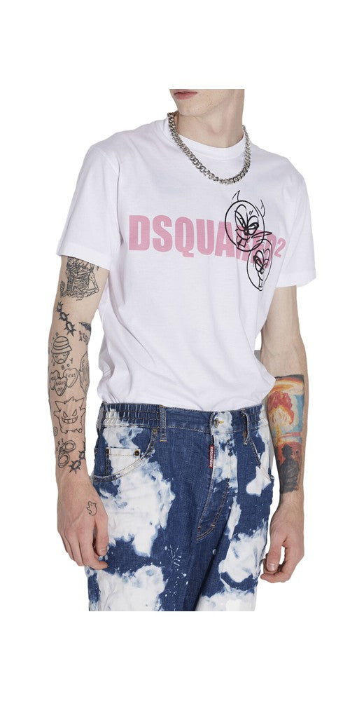 Dsquared2 Doodle Logo Face T-Shirt Herren weiß Hauptbild