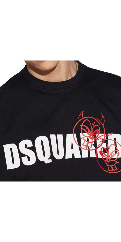 Dsquared2 Doodle Logo T-Shirt Herren Schwarz