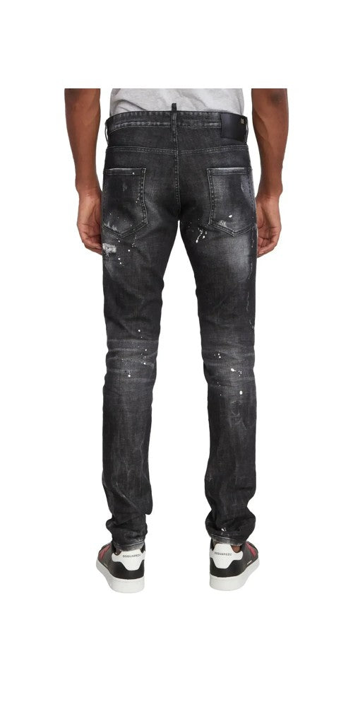 Dsquared2 Slim Fit Jeans im Distressed Look Schwarz Herren Zweitbild