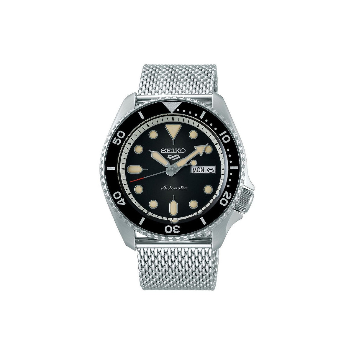 Seiko 5 Sports Armbanduhr Silber Schwarz SRPD73K1