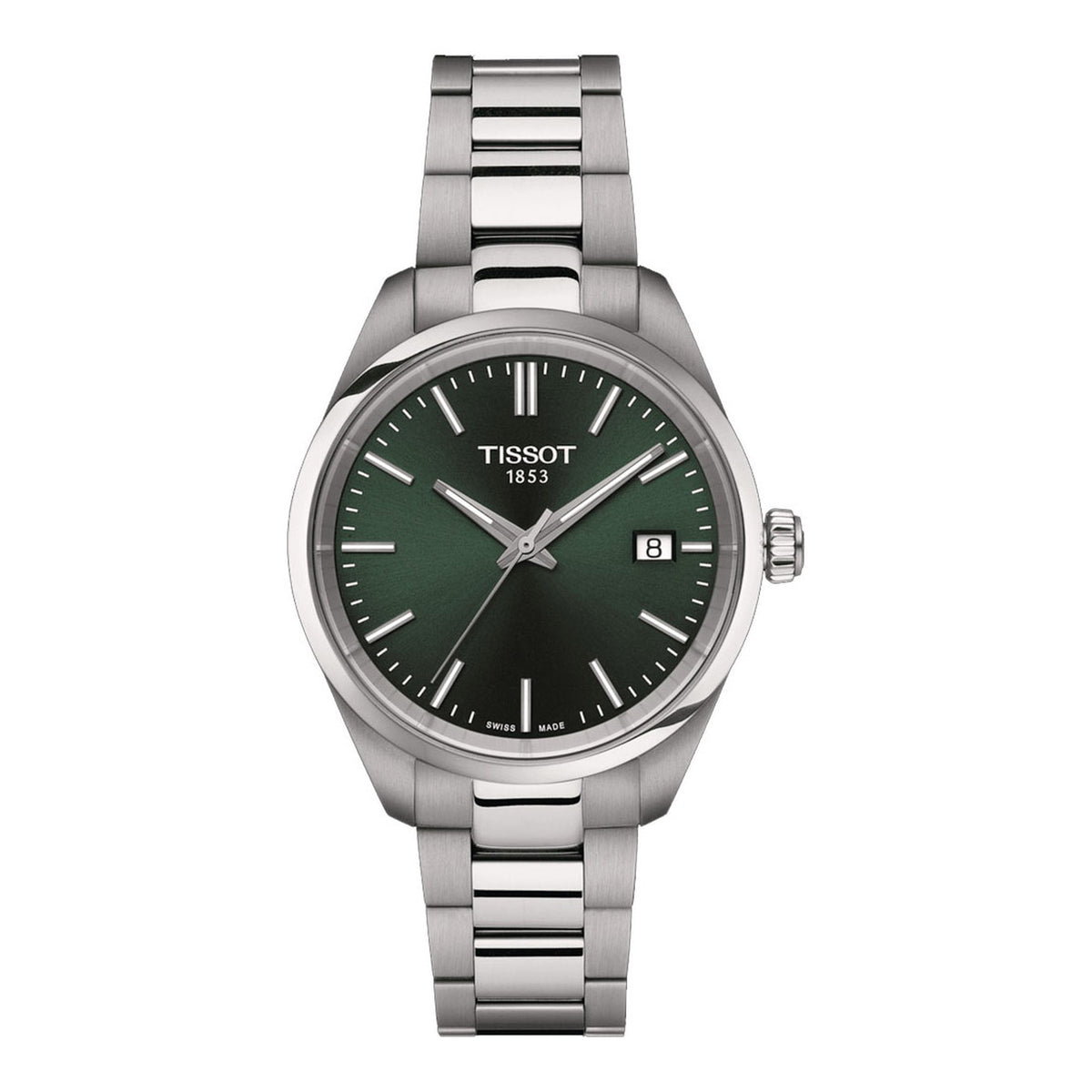 Tissot PR 100 34mm Silber Grün Damenuhr