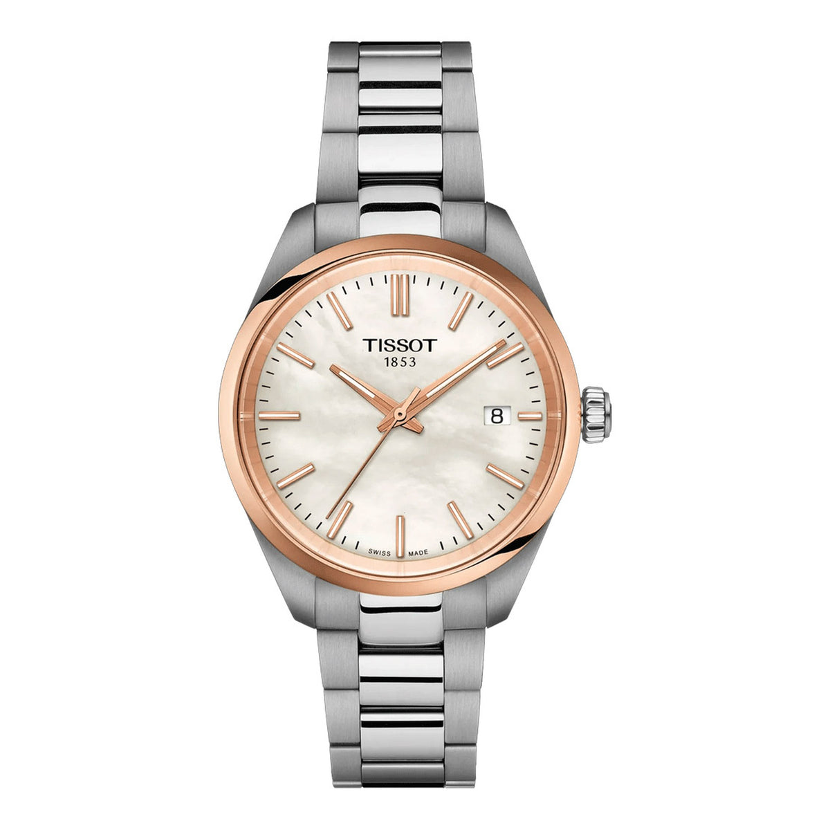 Tissot PR 100 34mm Silber Gold Damenuhr Hauptbild