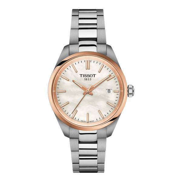 Tissot PR 100 34mm Silber Gold Damenuhr