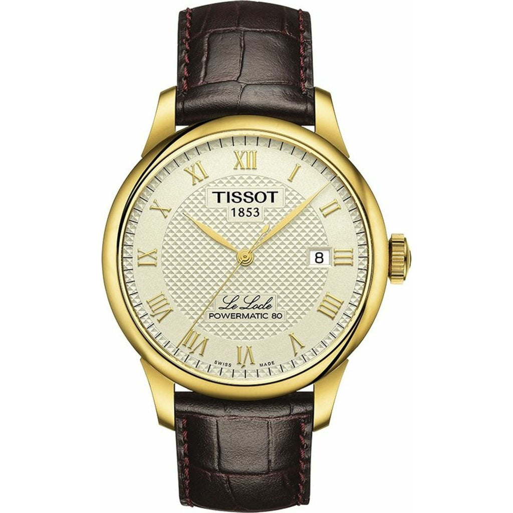 Tissot Le Locle Powermatic 80 Herrenuhr gold braun