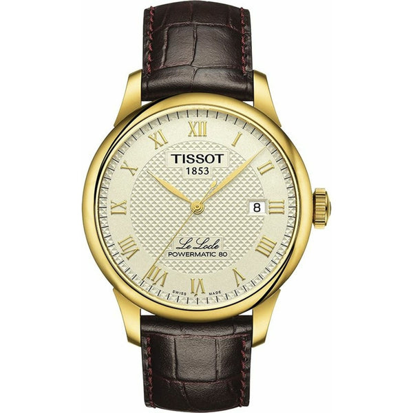 Tissot Le Locle Powermatic 80 Herrenuhr gold braun