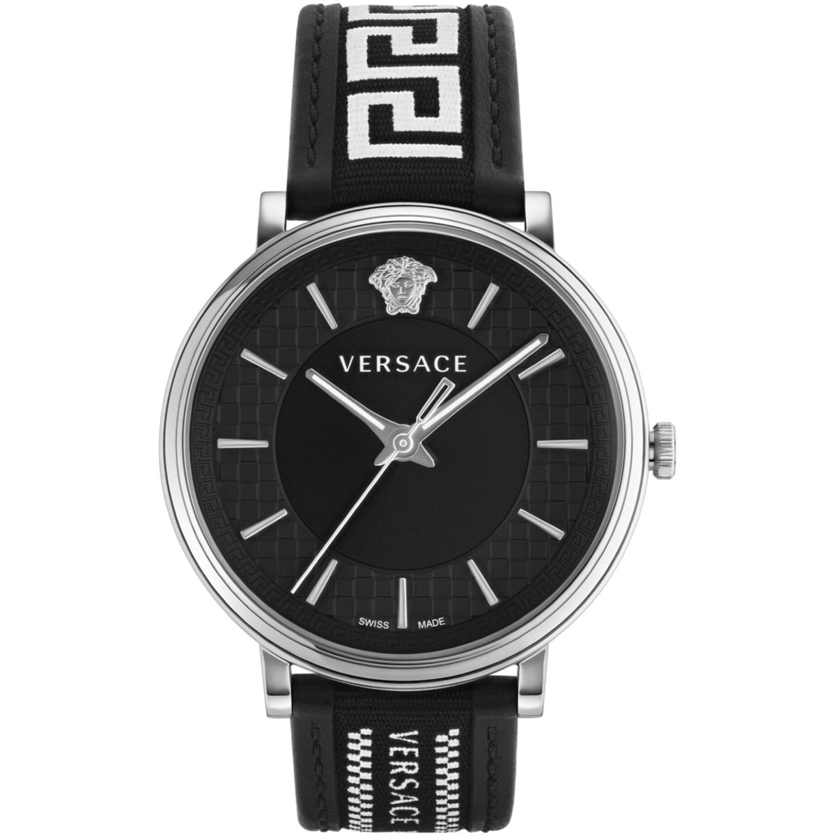 Versace V Circle Herrenarmbanduhr Schwarz Silber Hauptbild