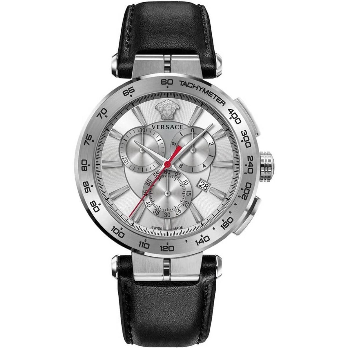 Versace Aion Chronograph Herrenarmbanduhr Schwarz Silber