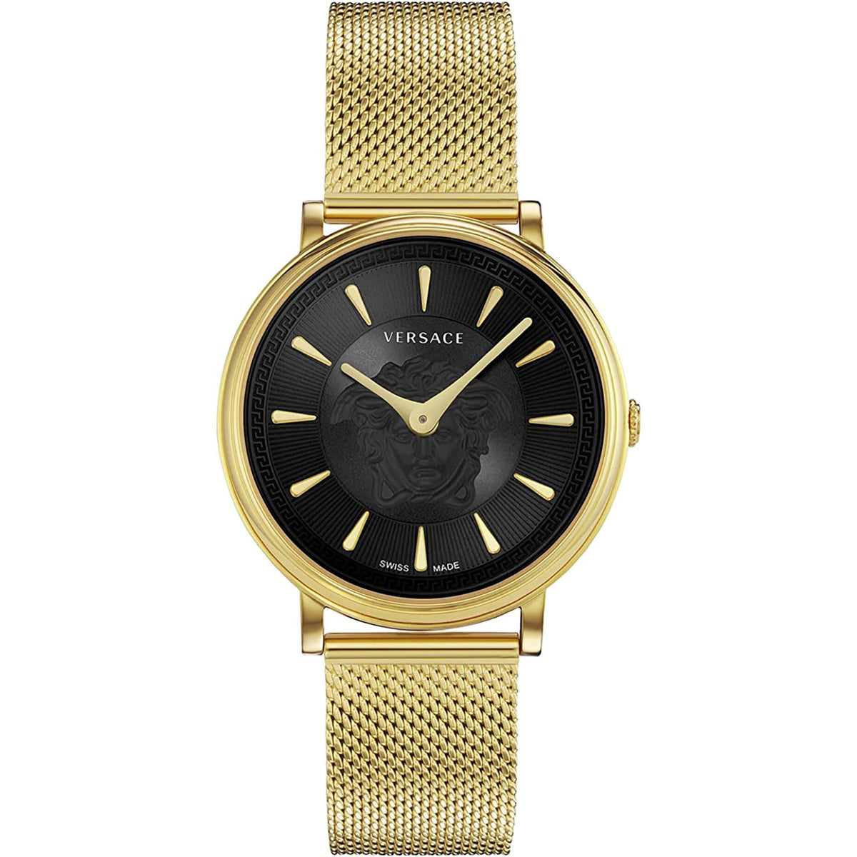 Versace V Circle Medusa Damenarmbanduhr gold schwarz Hauptbild