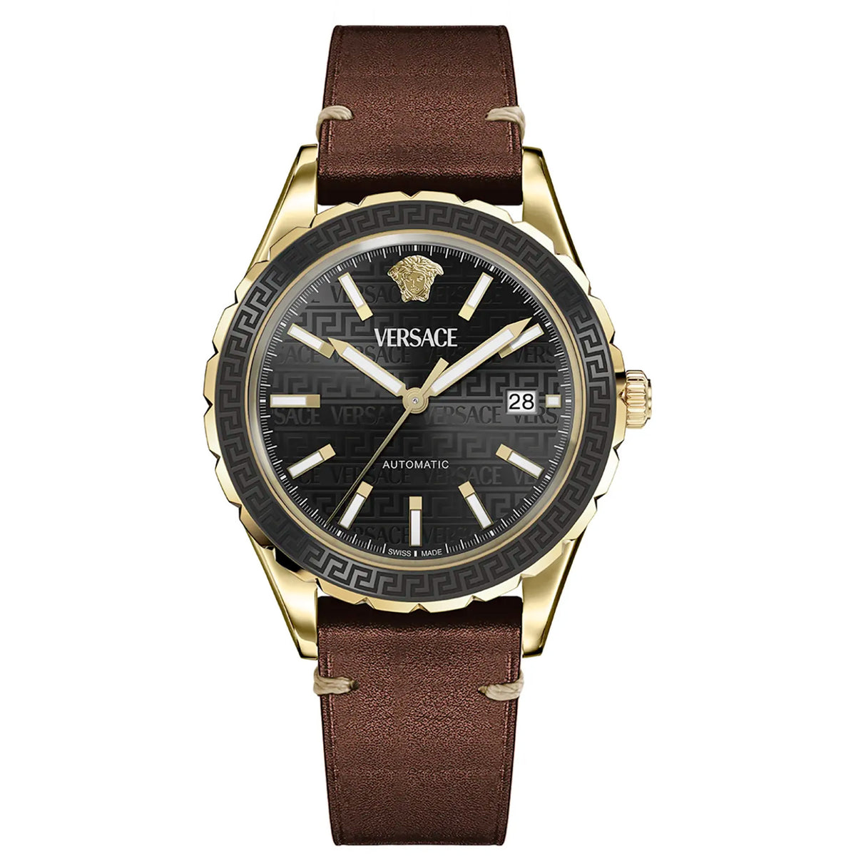 Versace Hellenyium Automatic Herrenuhr gold braun Hauptbild