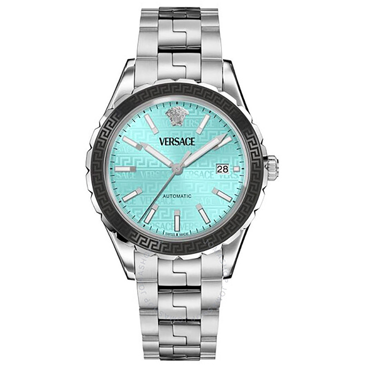 Versace Greca Classic Herrenuhr silber tuerkis Automatic