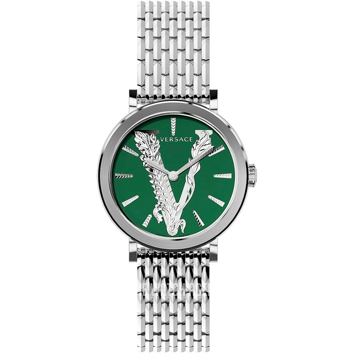 Versace Virtus Damenarmbanduhr silber gruen Hauptbild
