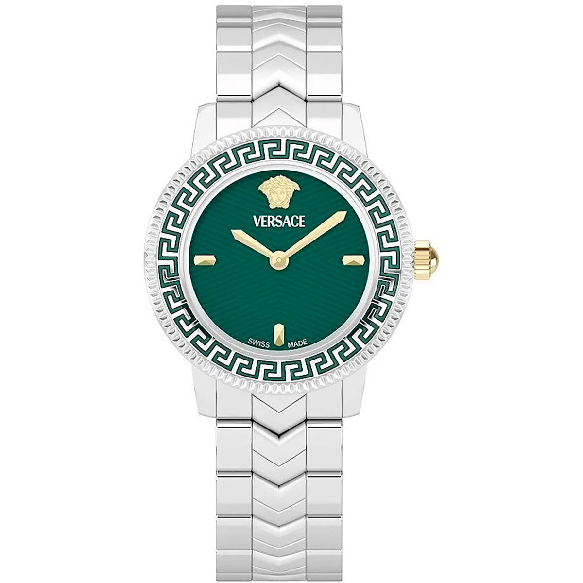 Versace V Icon Damenuhr silber gruen Hauptbild