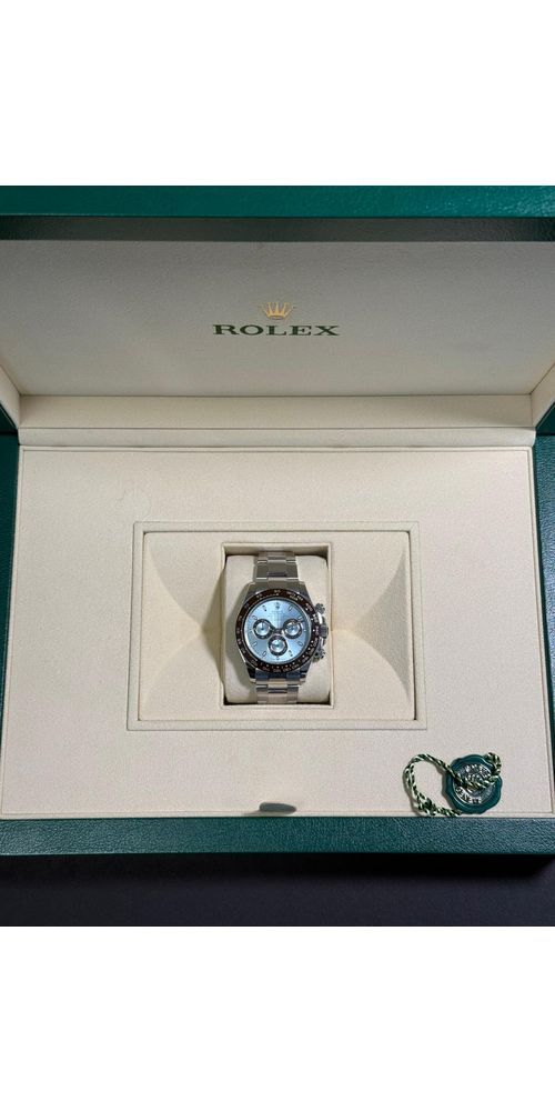 Rolex Cosmograph Daytona Platinum Ice-Blue Dial with Brown Cerachrom Bezel – Reference 116506