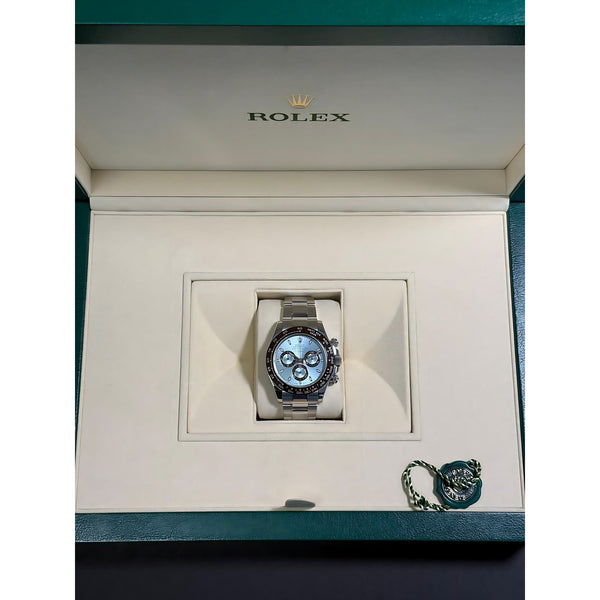 Rolex Cosmograph Daytona Platinum Ice-Blue Dial with Brown Cerachrom Bezel – Reference 116506