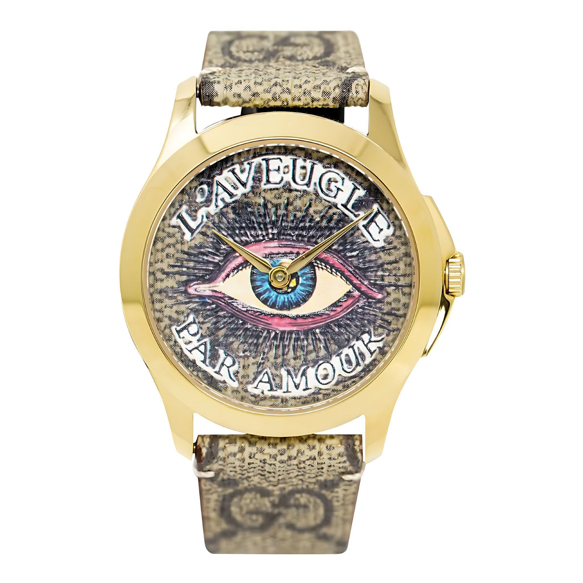 Gucci G-Timeless Eye Herrenuhr aus Edelstahl Model YA1264022